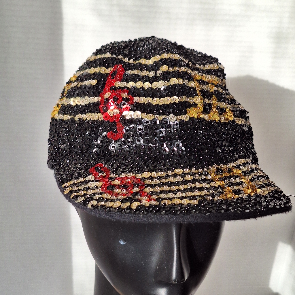 Vintage Jc 80s Rare Sequin Baseball Cap Music